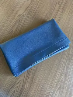 青 合皮レザー クラッチバッグ
