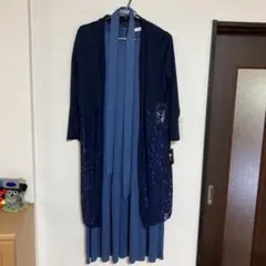 Mixing blue ボウタイ付きワンピース ネイビーのサムネイル