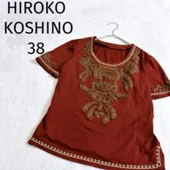 ヒロココシノ◆ 華やか刺繍デザイン トップス　民族衣装風 レッド 38 Mのサムネイル