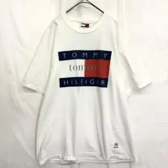 TOMMY HILFIGER : 90s USA製 フラッグロゴ Tシャツ★XL