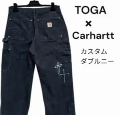 【限定】TOGA × Carhartt カスタム ダブルニー パンツ 黒 メンズ