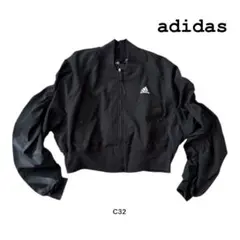 adidas アディダス　クロップドジャケット ブラック　　黒　美品　C32