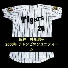 かけん　未使用　阪神タイガース　ユニフォーム 井川慶　メンズL 井川　刺繍 阪神タイガース 井川慶 29 ユニフォーム SSK製 メンズL 刺繍