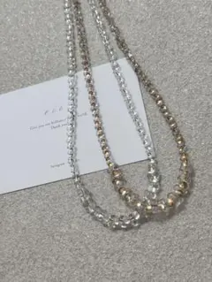 1017 ファルファーレネックレス　クリア　ビーズネックレス　オケージョン