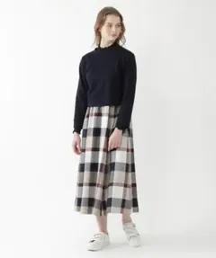 ブルーレーベルクレストブリッジ 新品 ツイル カットソーコンビワンピース 36