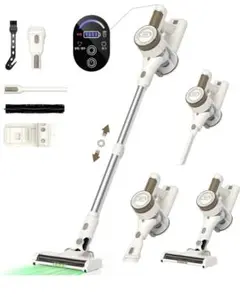 コードレス掃除機自立式 75KPa超強力吸引 65分連続駆動 150°LED