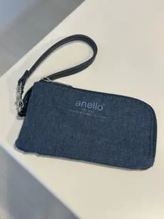 anello デニム 定期・パスケース ネイビー