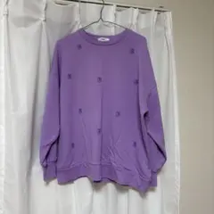 WEGO 長袖刺繍入りトレーナー