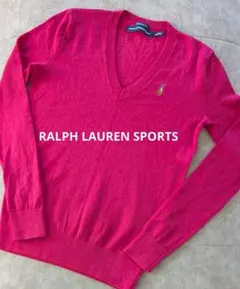 ラルフローレン Vネックニット ピンク セーター Y2K　平成