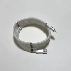 ホワイト Lightningケーブル USB 充電ケーブル マグネット