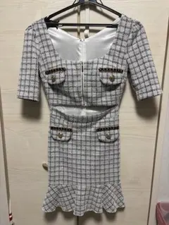 tikaキャバドレス チェック柄 ミニドレス S