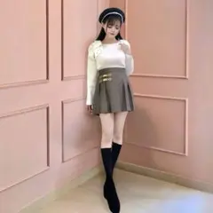 evelyn ビットチェックスカート ブラウン