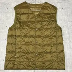 TAION ダウンベスト Vネック インナー アウター 収納袋付き タイオン