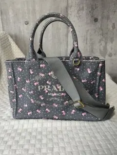 プラダカナパ 2WAY トートピンクのエレファント柄（象柄）