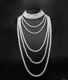 多層ホワイトパールネックレス2個