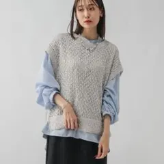 GLOBAL WORK 透かしベスト＊シャツ長袖