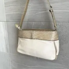 MONO COMME CA ショルダーバッグ ハンドバッグ クロコ風 ツイード