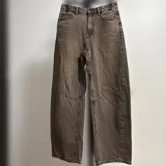 GU バレルレッグジーンズ 美品 Mサイズ ブラウン