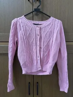 EGOIST ピンク ケーブルニット カーディガン