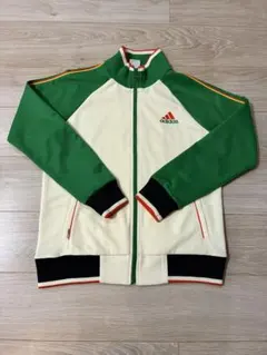 【美品】adidas アディダス　トラックジャケット　Ｌ　クリーム　グリーン