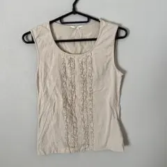 INGEBORG ベージュ　薄手 ノースリーブ　Tシャツ