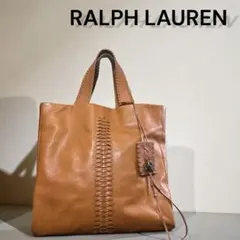 超希少·未使用✨ラルフローレン　大容量レザー トートバッグ　メンズ POLO RALPH LAUREN トートバッグ ヘリテージ レザー トート メンズ