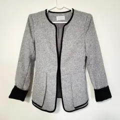 ジャケット　ツイード風　ノーカラー　フォーマル　卒業式　卒園式　入学式　入園式