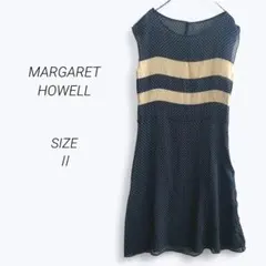 a4268▶マーガレットハウエル　シアーワンピース【Ⅱ】膝丈　シルク　ドット柄のサムネイル