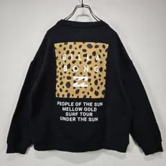 Billabong　スウェット　トレーナー　L　ヒョウ柄　ビッグロゴ　ブラック