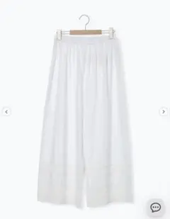 今季　サマンサモスモス [吸湿発熱]裾レースペチパンツ　オフホワイト　タグ付