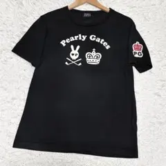 Pearly Gates 半袖Tシャツ ブラック ゴルフ ワッペン サイズ5のサムネイル