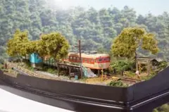 Nゲージ 鉄道模型ジオラマ 社と水路があるローカル駅 【過去製作品】のサムネイル