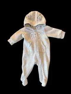 GAP ベビー フード付きロンパース グレー