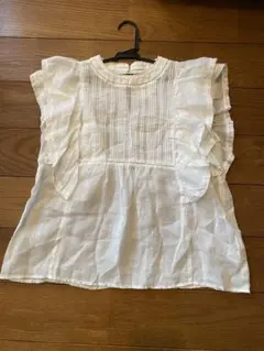 SLOBE IENAフリル付きホワイトシャツ 半袖