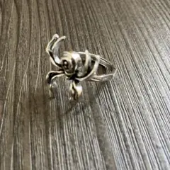 【1658】新品 アメカジ クモデザイン シルバー調 リング 15号