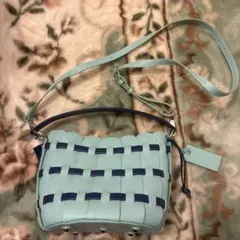 美品☆エトロ ペガソ ジャガード ペイズリー トートバッグ ネイビー