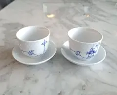 【極美品】ロイヤルコペンハーゲン ブルーパルメッテ ペアティーセット 125ml