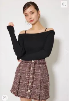 rienda 美シルエットを叶えるオフショルニットトップス