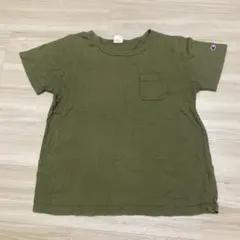 Champion Tシャツ カーキ ポケット付き