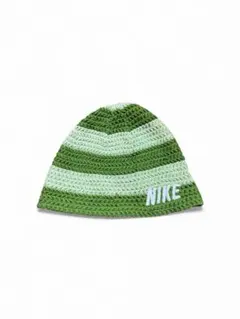 Nike ニット帽 緑・水色のストライプ