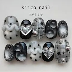 【匿名配送】364.ネイルチップ現品　ハートネイル　シズニルック　個性派ネイル