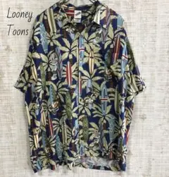 LooneyToons☆ルーニーチューンズ☆半袖シャツ　プリントロゴ　総柄　XL