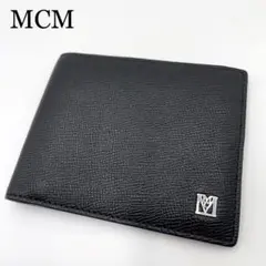 極美品✨MCM エムシーエム 二つ折り財布 札入れ コンパクト レザー 金属ロゴのサムネイル