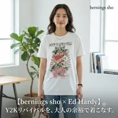 エドハーディー Tシャツ 半袖 スカル ハート ドクロ ローズ 白 M Y2Kのサムネイル