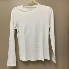 ユニクロ　ソフトリブクルーネックT/長袖 ホワイト L