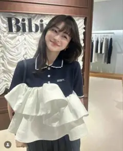 Bibiy. JAMIE FRILL TOP 新品 正規品 ネイビー - メルカリ