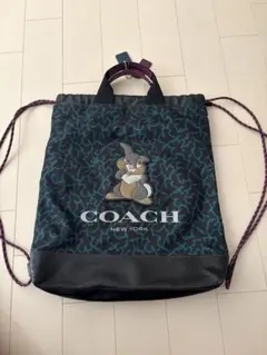 COACH バニー プリント トートバッグ リュックにもなる