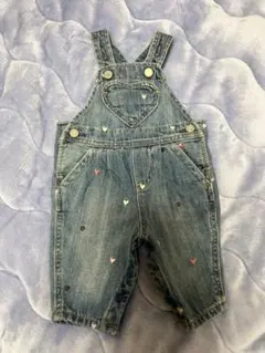 BABY GAP サロペット　オーバーオール　デニム　刺繍　ハート　60