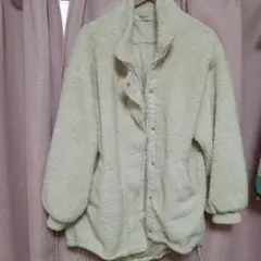 アイボリー ボアジャケット フリース