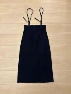 【美品】GU ジーユー　サスペンダー付きデニムナロースカート　Sサイズ